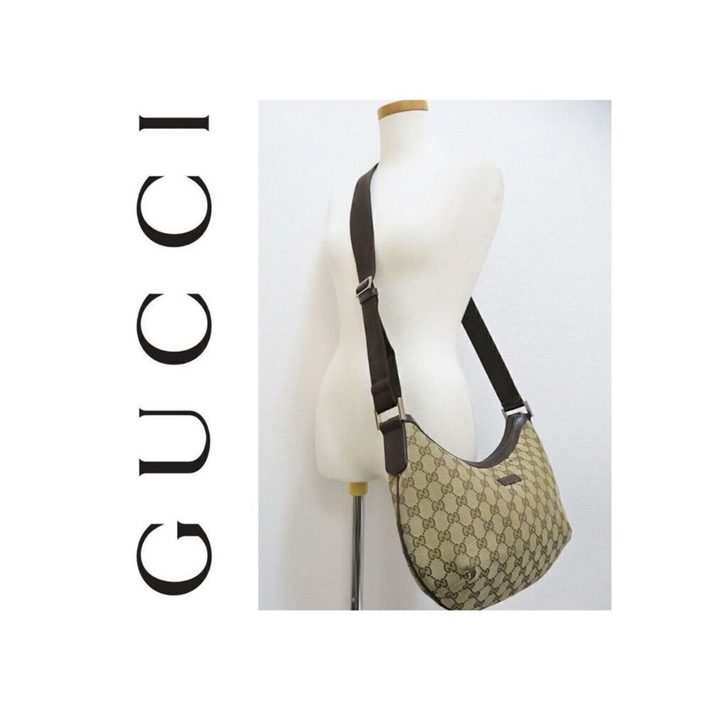 GUCCI GG Monogram Canvas & Leather Hobo Bag| AUTHENTIC